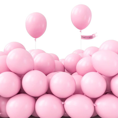 Picture of PartyWoo Pink Balloons, 50 pcs 5 Inch Pastel Pink Balloons, Pink Balloons for Balloon Garland or Balloon Arch as Party Decorations, Birthday Decorations, Wedding Decorations, Baby Shower Decorations