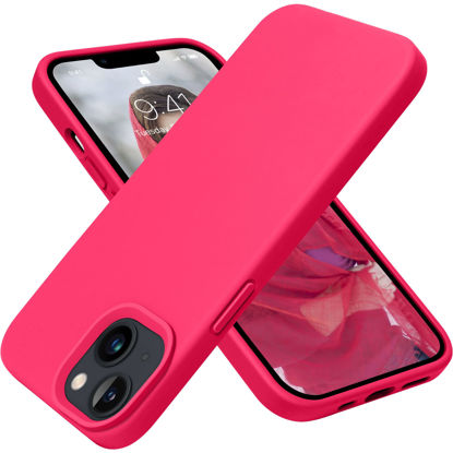 Picture of OTOFLY Designed for iPhone 13 Case, Silicone Shockproof Slim Thin Phone Case for iPhone 13 6.1 inch Neon Pink