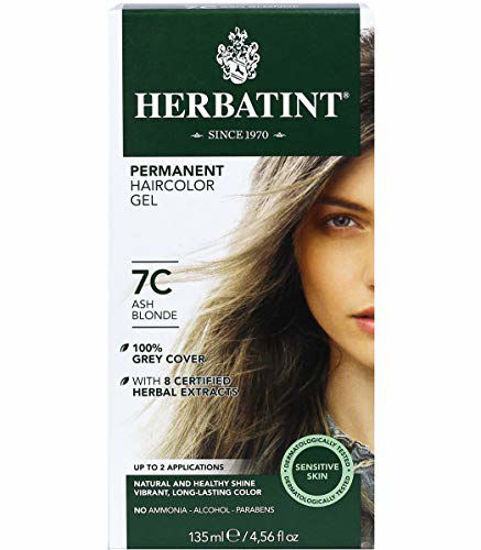 Picture of Herbatint Permanent Haircolor Gel, 7C Ash Blonde, Alcohol Free, Vegan, 100% Grey Coverage - 4.56 oz