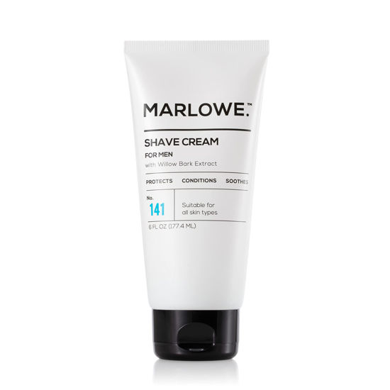 Picture of MARLOWE. Shave Cream with Shea Butter & Coconut Oil No. 141 6 oz | Natural Shaving Better than Gel | Men and Women | Light Citrus Scent | Best for a Close Shave | Sensitive Skin Approved