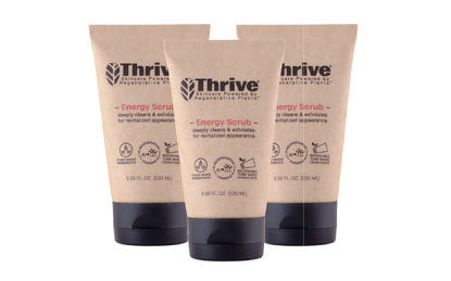 Picture of THRIVE Natural Face Scrub for Men & Women - Exfoliating Face Wash with Anti-Oxidants Improves Skin Texture, Unclogs Pores & Helps Prevent Ingrown Hairs - Made In USA - Pack of 3