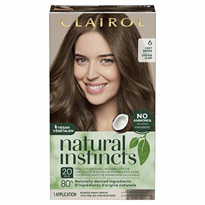 Picture of Clairol Natural Instincts Demi-Permanent Hair Color, 6 Light Brown, Pack of 1