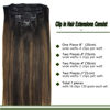 Picture of GOO GOO Clip-in Hair Extensions for Women, Soft & Natural, Handmade Real Human Hair Extensions, Dark Brown Mixed Chestnut Brown, Long, Straight #(T2/6)/2, 7pcs 120g 20 inches