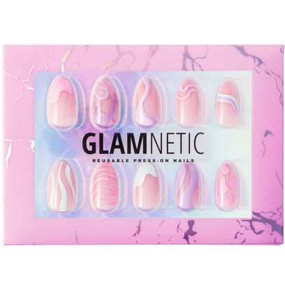 Picture of Glamnetic Press On Nails - Wild Card | Opaque UV Finish Short Pointed Almond Shape, Reusable Pastel Nails in 12 Sizes - 24 Nail Kit with Glue