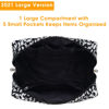 Picture of Large Makeup Bag Zipper Pouch Travel Cosmetic Organizer for Women (Large, Black Leopard)