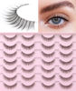 Picture of Kiromiro Eyelashes Wispy 10mm False Lashes Natural Look Fluffy 3D Mink Lashes Short Strip Lashes Pack