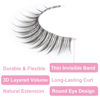 Picture of Kiromiro Eyelashes Wispy 10mm False Lashes Natural Look Fluffy 3D Mink Lashes Short Strip Lashes Pack