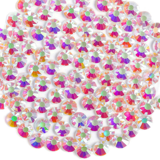 Picture of Beadsland 288 Pieces Flat Back Crystal Rhinestones Round Gems,Transparent AB,SS30,6.3-6.5mm