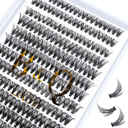 Picture of Lash Clusters 30D-0.07D-16 B&Q LASH Individual Lashes 280 Clusters False Eyelash 10D 20D 30D 40D Lash Clusters Extensions Individual Lashes Cluster DIY Eyelash Extensions at Home (30D-0.07D,16MM)