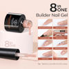 Picture of Modelones Builder Nail Gel, 6 Colors Gel Builder for Nails 8-in-1, Red Pink Nude Hard Gel Builder Extension Color Gel Nail Strengthener Base Gel Rhinestone False Nail Tips Glue Gel in a Bottle