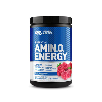 Picture of Optimum Nutrition Amino Energy - Pre Workout with Green Tea, BCAA, Amino Acids, Keto Friendly, Green Coffee Extract, Energy Powder - Blue Raspberry, 30 Servings (Packaging May Vary)