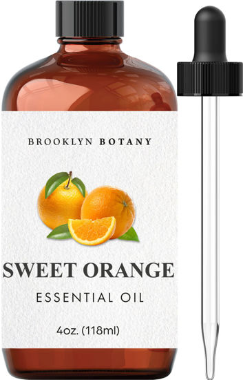 Picture of Brooklyn Botany Sweet Orange Essential Oil - 100% Pure and Natural - Therapeutic Grade Essential Oil with Dropper - Sweet Orange Oil for Aromatherapy and Diffuser - 4 Fl. OZ