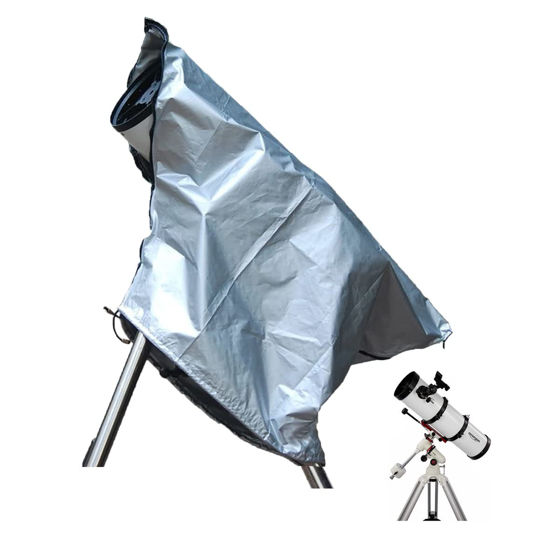 Picture of J&C Telescope Cover Weatherproof Telescope Cover Outdoor Patio Telescope Covers for Outside Telescope Cover Indoor Scope Cover Telescope Rain Covers Dustproof Telescope Case Scope Dust Cover Silver