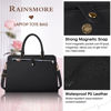 Picture of Laptop Bag for Women 15.6 Inch Laptop Tote Bag Leather Work Bag Waterproof Womens Briefcase Business Office Computer Tote Bag Large Capacity Handbag Shoulder Bag Black