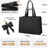 Picture of Laptop Bag for Women 15.6 inch Laptop Tote Bag Waterproof Leather Computer Bag Lightweight Womens Briefcase Professional Business Office Work Bag Large Capacity Handbag Shoulder Bag Black