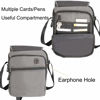 Picture of Vanlison Vertical Messenger Bag, Crossbody Bag, Shoulder Bag Work Satchel for iPad Tablet Kindle (Large-Gray)