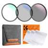 Picture of K&F Concept 52mm UV/CPL/ND Lens Filter Kit (3 Pieces)-18 Multi-Layer Coatings, UV Filter + Polarizer Filter + Neutral Density Filter (ND4) + Cleaning Cloth+ Filter Pouch for Camera Lens (K-Series)