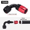 Picture of EVIL ENERGY 10AN Hose End Fitting 90 Degree Swivel Aluminum Black&Red