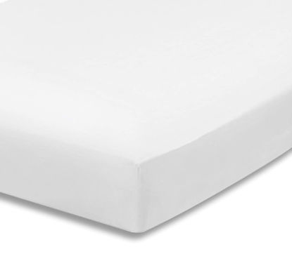 Picture of Everyday Kids Fitted Crib Sheet, 100% Soft Breathable Microfiber Baby Sheet, Fits Standard Size Crib Mattress 28in x 52in, White Nursery Sheet