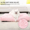 Picture of Washable Dog Bed Deluxe Plush Dog Crate Beds Fulffy Comfy Kennel Pad Anti-Slip Pet Sleeping Mat for Large, Jumbo, Medium, Small Dogs Breeds, 29" x 21", Pink