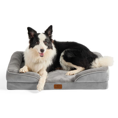 Picture of Bedsure Large Orthopedic Dog Bed for Large Dogs - Big Waterproof Dog Bed Large, Foam Sofa with Removable Washable Cover, Waterproof Lining and Nonskid Bottom Couch, Pet Bed