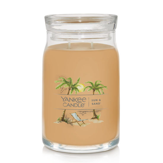 Picture of Yankee Candle Sun & Sand Scented, Signature 20oz Large Jar 2-Wick Candle, Over 60 Hours of Burn Time