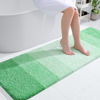 Picture of OLANLY Luxury Bathroom Rug Mat, Extra Soft and Absorbent Microfiber Bath Rugs, Non-Slip Plush Shaggy Bath Carpet Runner, Machine Wash Dry, Bath Mats for Bathroom Floor, Tub and Shower, 59x20, Green