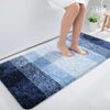 Picture of OLANLY Luxury Bathroom Rug Mat, Extra Soft and Absorbent Microfiber Bath Rugs, Non-Slip Plush Shaggy Bath Carpet Runner, Machine Wash Dry, Bath Mats for Bathroom Floor, Tub and Shower, 47x24, Navy