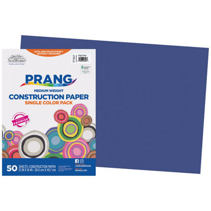 Picture of Prang (Formerly SunWorks) Construction Paper, Bright Blue, 12" x 18", 50 Sheets