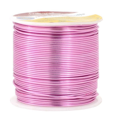 Picture of Mandala Crafts Anodized Aluminum Wire for Sculpting, Armature, Jewelry Making, Gem Metal Wrap, Garden, Colored and Soft, 1 Roll(18 Gauge, Pink)