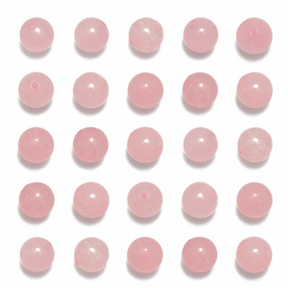 Picture of NCB 100pcs Original Natural Stone Beads Gemstone Round Loose Beads 6mm 8mm 10mm (Rose Quartz, 6mm 100Beads)