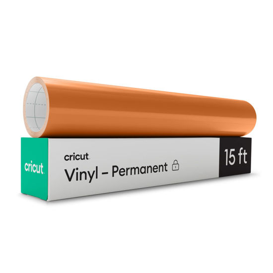 Picture of Cricut Premium Permanent Vinyl Roll(12 in x 15 ft), Weather-Resistant, Dishwasher-Safe & Fade-Proof, Compatible w Cricut Cutting Machines, Create Signs, Labels, & Personalize DIY Projects, Dark Orange