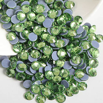 Picture of Beadsland Hotfix Rhinestones, 2880pcs Flatback Crystal Rhinestones for Crafts Clothes DIY Decorations, Light Green, SS10, 2.7-2.9mm