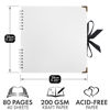 Picture of Bstorify Square Scrapbook Photo Albums 80 Pages (28 x 28 cm) White Thick Paper, Hardcover, Metal Corners, Ribbon Closure - Ideal for Your Scrapbooking Albums, Art & Craft Projects