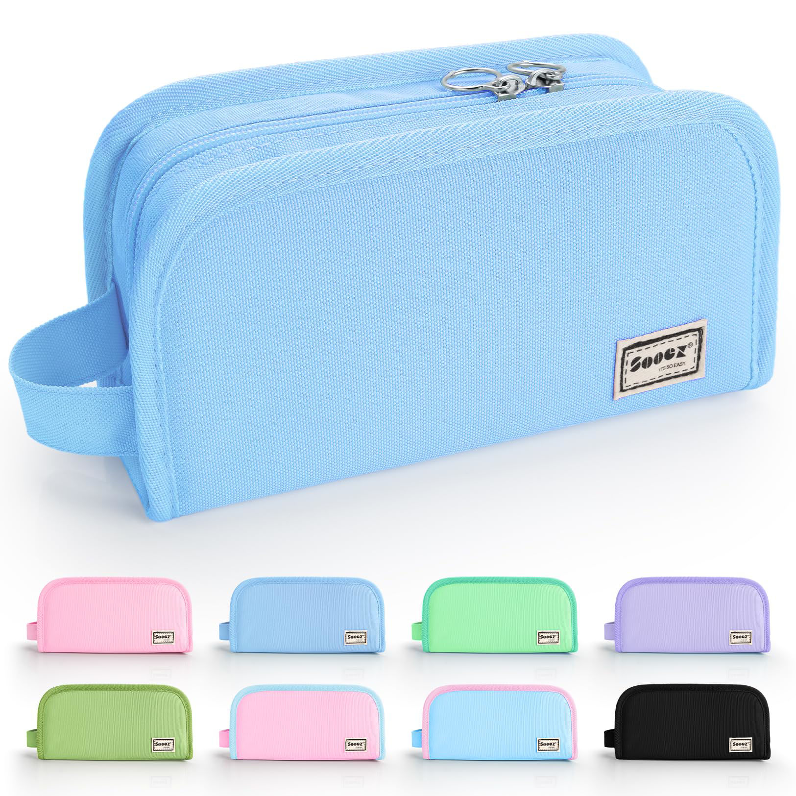 GetUSCart- Sooez Wide Opening Pencil Case, Large Capacity Zipper Pencil ...