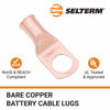 Picture of SELTERM 10pcs 1 AWG - 1/2" Stud - Battery Lugs, Heavy Duty Wire Lugs, Ring Terminals, Battery Cable Ends,1 Gauge Terminals, UL Bare Copper Eyelets Electrical Battery Terminal Connectors