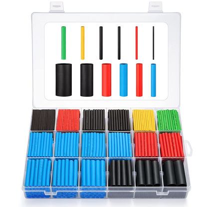 Picture of 1120PCS Heat Shrink Tubing 2:1, Eventronic Electrical Wire Cable Wrap Assortment Electric Insulation Heat Shrink Tube Kit with Box(6 colors/12 Sizes)