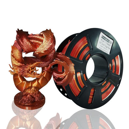 Picture of Stronghero3D PLA 3D Printer Filament 1.75mm,Golden Fire, Silk Gold and Galaxy Red Appear at intervals,1kg(2.2lbs) Accuracy +/-0.05mm for ender3 Cr10 Sovol