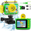 Picture of GKTZ Kids Camera Waterproof - 180 Rotatable 20MP Kids Underwater Sports Camera Children Action Digital Video Camcorder, Birthday Gift Toys for 3-14 Year Old Boys with 32GB Card-Green