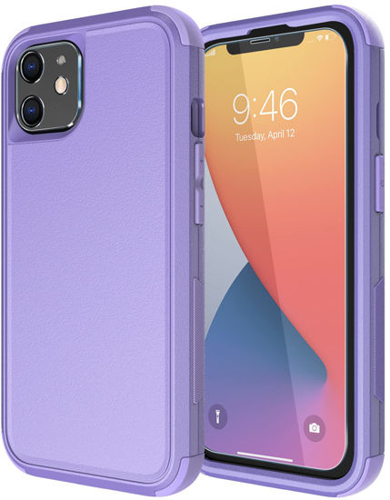 Picture of Diverbox for iPhone 11 Case [Shockproof] [Dropproof] [Tempered Glass Screen Protector + Camera Lens Protector],Heavy Duty Protection Phone Case Cover for Apple iPhone 11 (Purple)