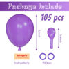 Picture of Voircoloria 105pcs Purple Balloons 12inch Party Latex Balloons for Birthday Baby Shower Halloween Wedding Valentine's Day Party Bachelorette Decorations