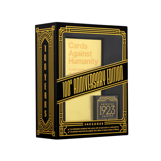 Picture of Cards Against Humanity: 100th Anniversary Edition • Gold Main Game with Gold Foil Cards • Includes 30 Cards from The Original 1923 Edition