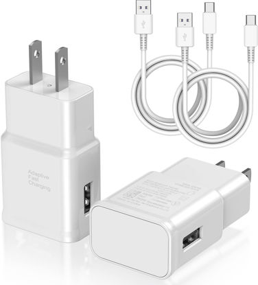 Picture of Type C Charger Fast Charging, 2 Pack USB C Android Phone Wall Charger Block & 3ft Charge Cable Cord, for Samsung Galaxy S8 / S9 / S10 Plus Active S10e, S20 / S21 Ultra Plus, Note 8 9 10, Pixel 3 etc