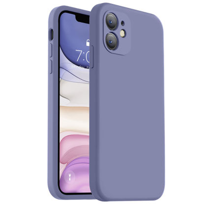 Picture of Vooii Compatible with iPhone 11 Case, Upgraded Liquid Silicone with [Square Edges] [Camera Protection] [Soft Anti-Scratch Microfiber Lining] Phone Case for iPhone 11 6.1 inch - Lavender Grey