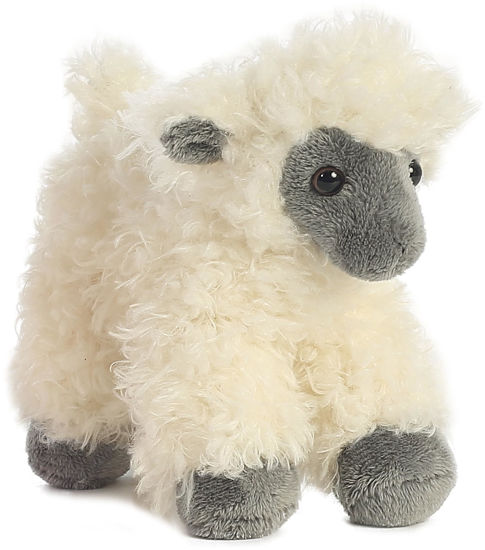 Picture of Aurora® Adorable Mini Flopsie™ Black Face Sheep Stuffed Animal - Playful Ease - Timeless Companions - White 8 Inches