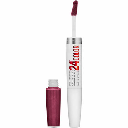 Picture of Maybelline New York Super Stay 24, 2-Step Liquid Lipstick Makeup, Long Lasting Highly Pigmented Color with Moisturizing Balm, Always Heather, Magenta, 1 Count