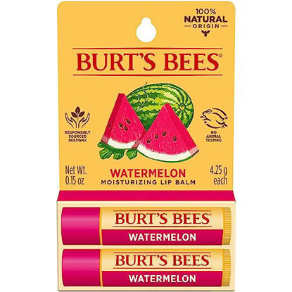 Picture of Burt's Bees Lip Balm, Moisturizing Lip Care, 100% Natural, Watermelon (2 Pack)