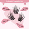 Picture of Cluster Lashes 72 Pcs Lash Clusters DIY Eyelash Extension Individual Lashes Thin Band Easy to Apply at home Lashes (Attraction D-8-16 mix)