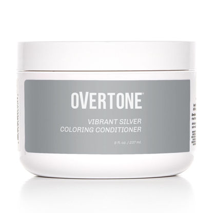 Picture of oVertone Haircare Color Depositing Conditioner - 8 oz Semi Permanent Hair Color Conditioner with Shea Butter & Coconut Oil - Vibrant Silver Temporary Cruelty-Free Hair Color (Vibrant Silver)