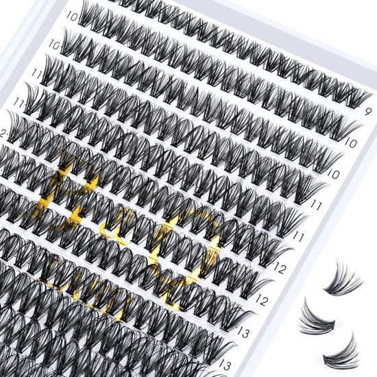 Picture of Lash Clusters 40D-0.07C-9-16MIX B&Q LASH Individual Lashes 280 Clusters False Eyelash 20D 30D 40D Lash Clusters Extensions Individual Lashes Cluster DIY Eyelash Extensions at Home (40D-0.07C,9-16MIX)